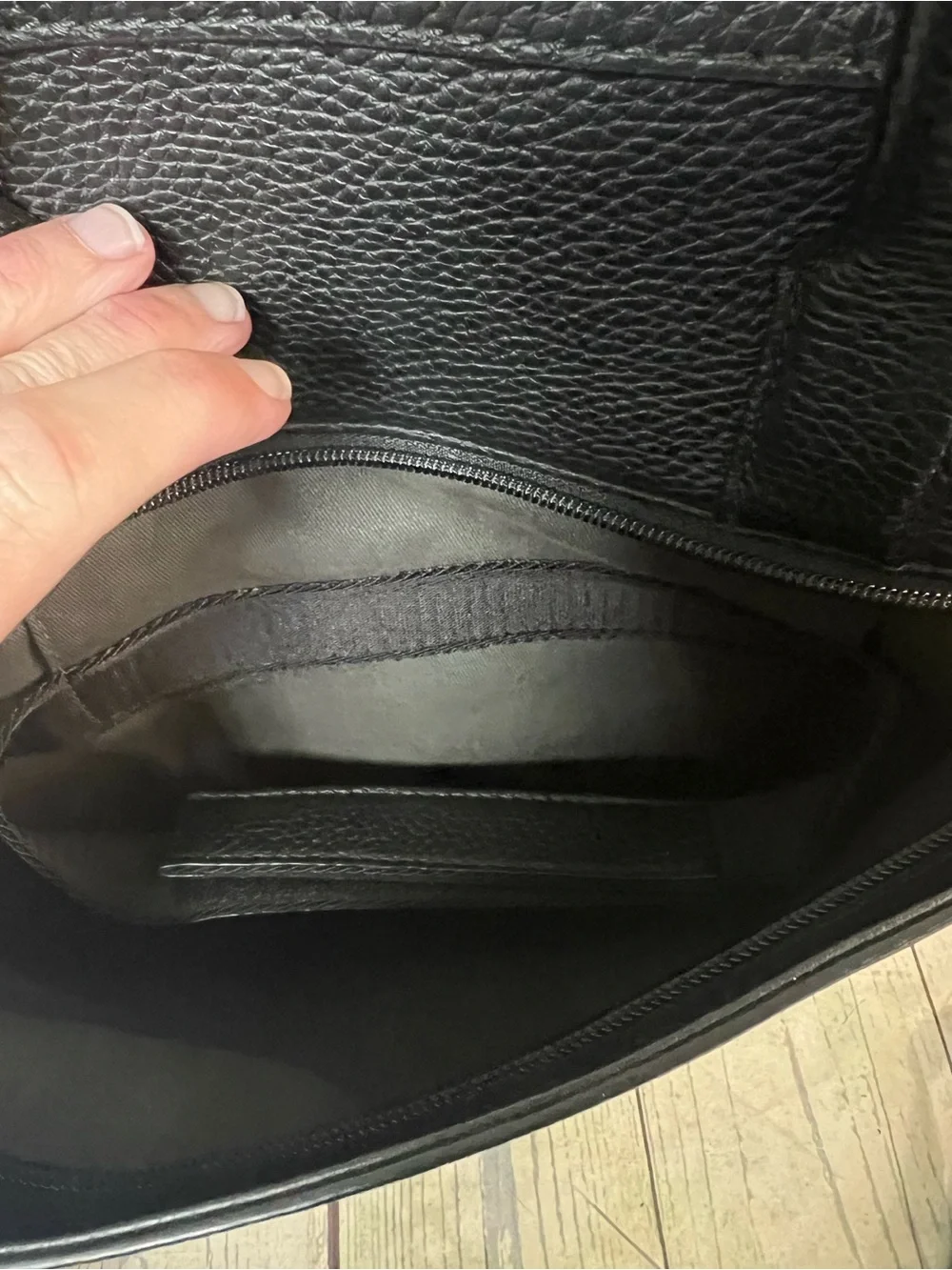 BOSS Hugo Boss Crosstown Black Pebbled Leather Briefcase Laptop Document Bag